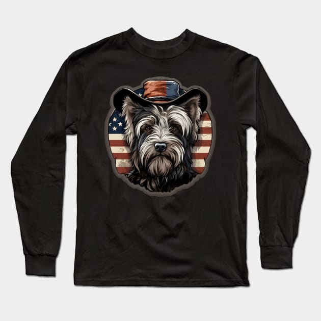 Patriotic Skye Terrier Long Sleeve T-Shirt by NatashaCuteShop